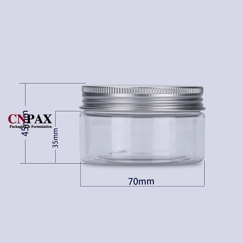 PET plastic jar with aluminium lid