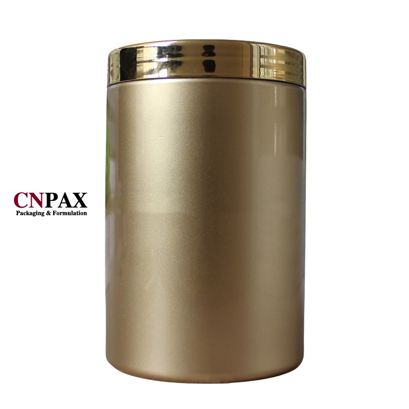 gold plastic jar container