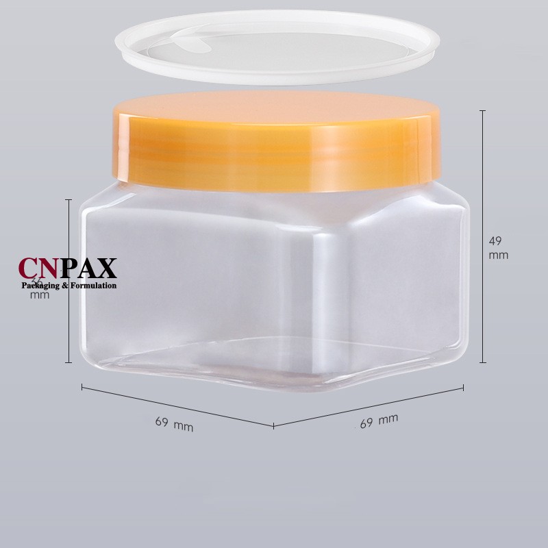 square plastic jar