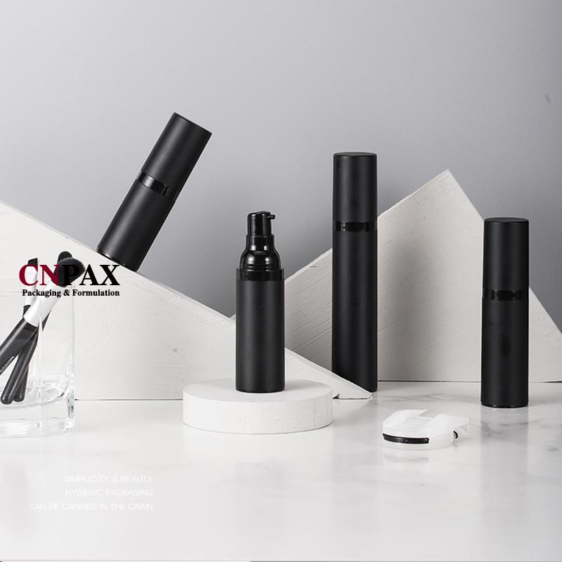 matte black airless pump bottles