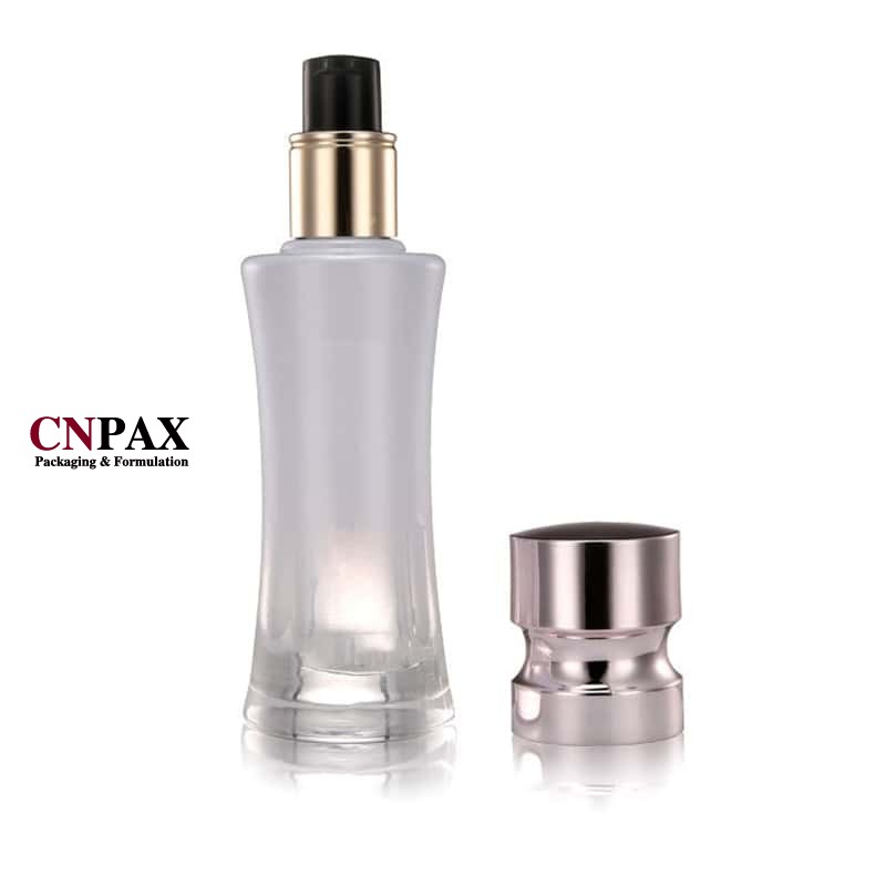 matte clear glass serum bottles