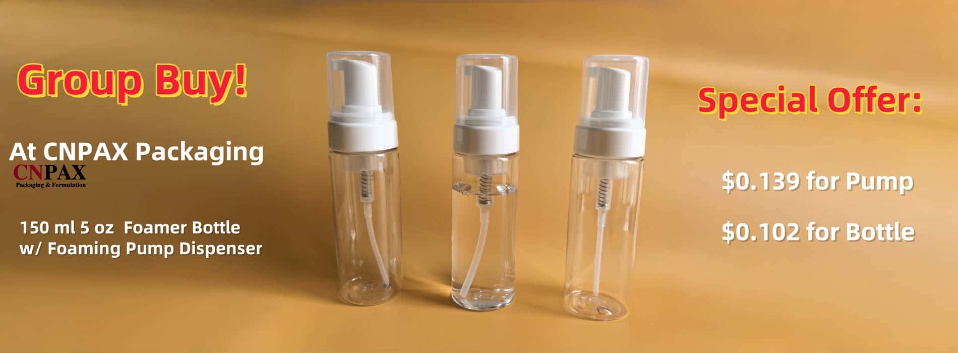 CNPAX Packaging Special Offer of 150 ml 5 oz Plastic Foamer Bottles